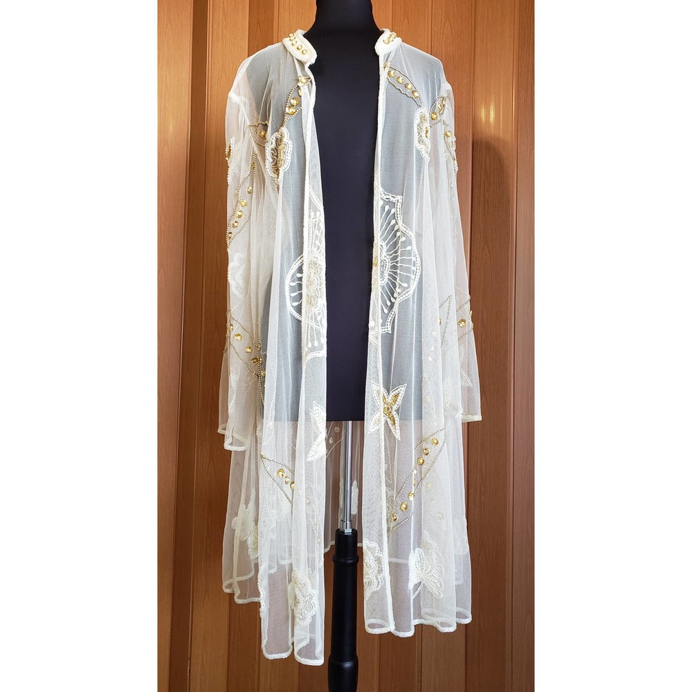 Candlelight & Champagne size large vintage mesh cardigan
